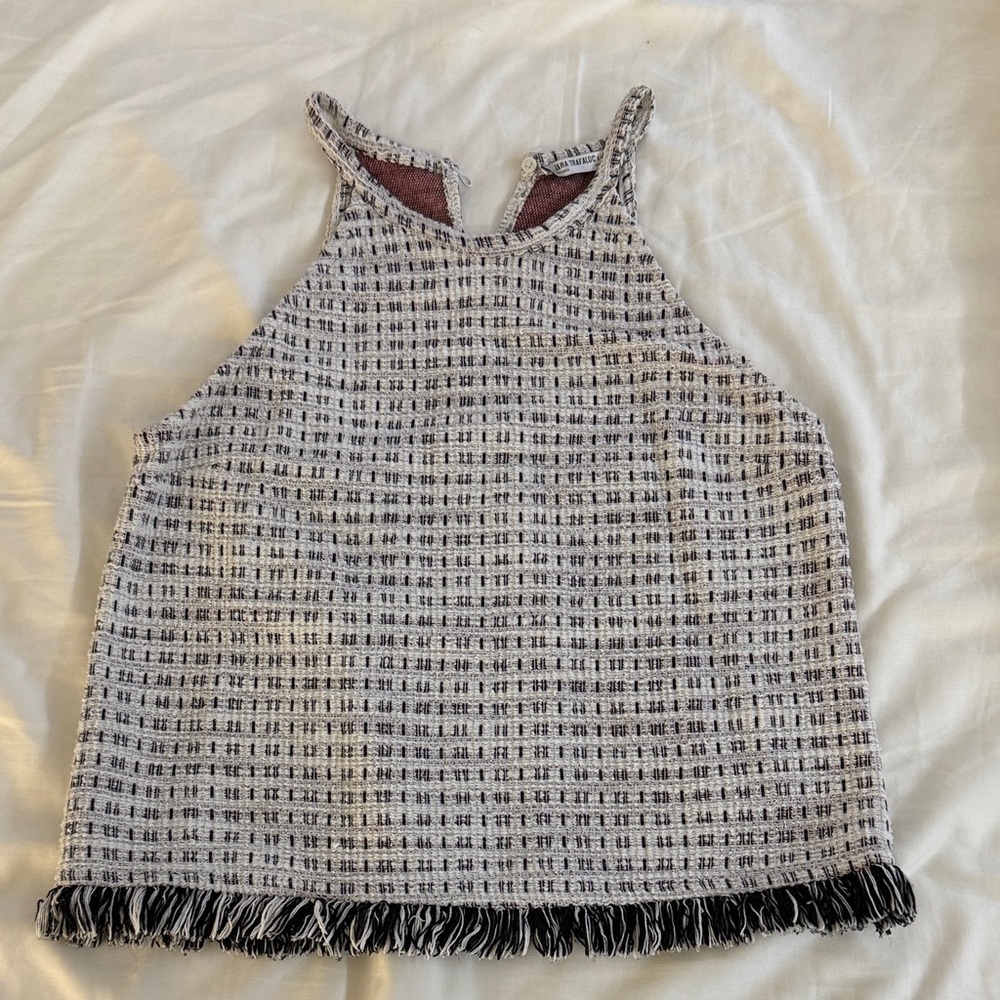 ZARA Tweed Sleeveless Top